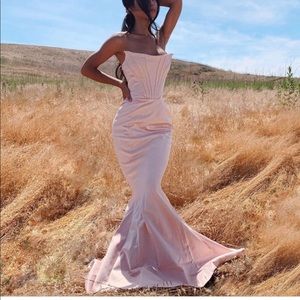 House of CB 'Malika' Blush Strapless Corset Gown
